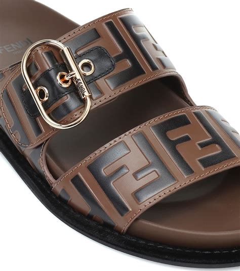 fendi logo print satin sandals|fendi birkenstock style sandals.